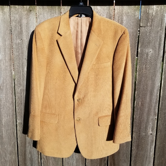 Jos. A. Bank Caramel Tan Wool And Silk Corduroy Blazer Size 42R